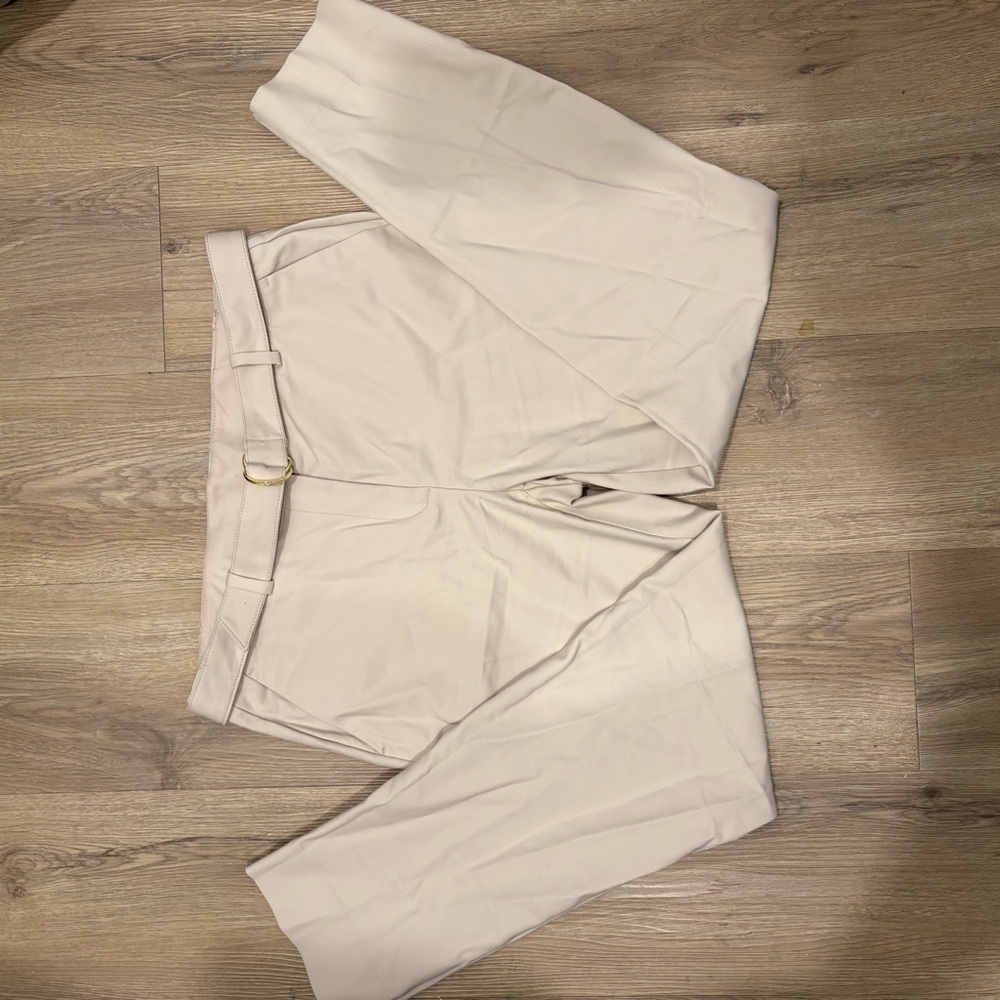 Anne Klein Cream Satin-Lined Pants